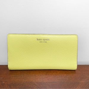 Kate Spade large slim bifold wallet eva limelight (yellow)